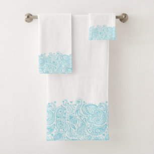 Elegante azul vintage paisley raya