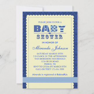 Elegante Baby Boy Shower Invitación