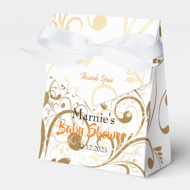 Elegante Baby Shower Gracias A Favor De Las Cajas (Front Side)