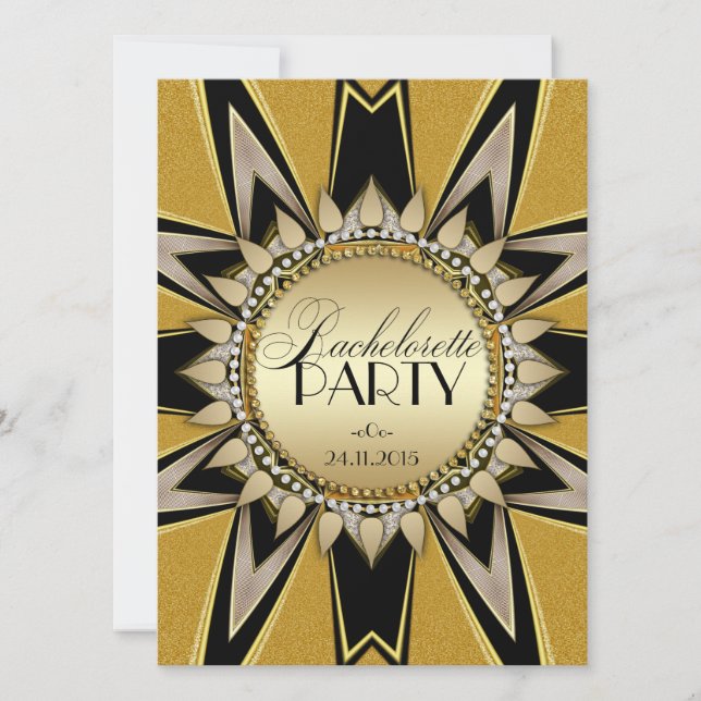 Elegante Bachelorette Gold invitaciones para fiest (Anverso)