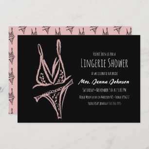 Elegante Bachelorette Lingerie Bridal Shower Rosa