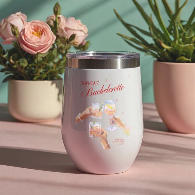Elegante bachillerato rojo termal de vino Tumbler (Subido por el creador)