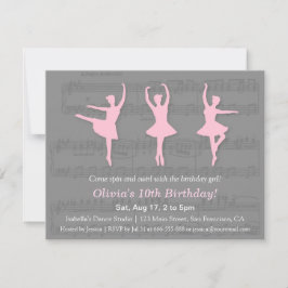 Elegante Ballerina Dance Invitaciones a la fiesta 