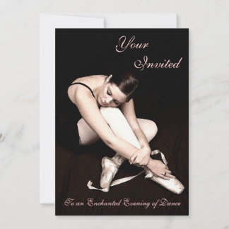 Elegante Ballet Ballet Danza Recital Invitación