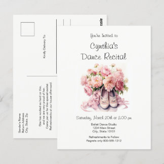 Elegante ballet Dance Invitación Recital