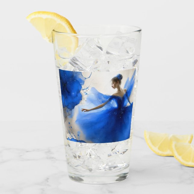 Elegante ballet remolino en azul añil (Anverso (hielo))