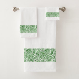 Elegante banda floral verde paisley