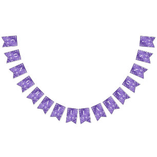 Elegante Bandera De Bungalaje Floral Púrpura