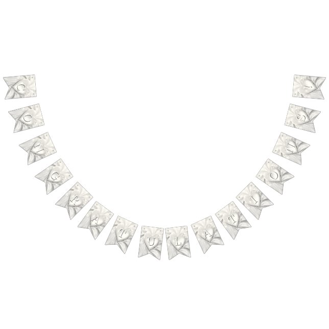 Elegante Bandera de Bunting del Corazón de Crema B (Todo)