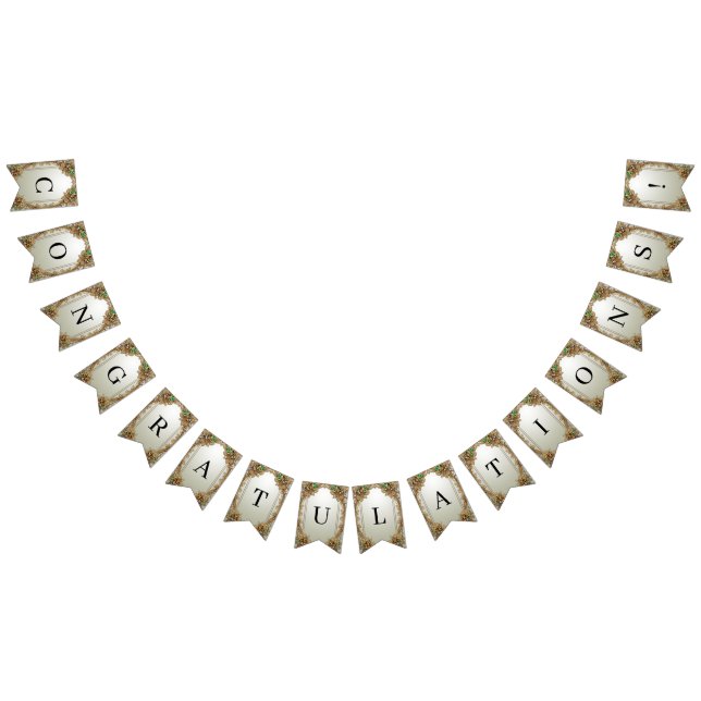 Elegante Bandera de Bunting Gold Ornate (Todo)