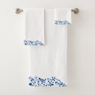 Elegante Bañera Floral Azul