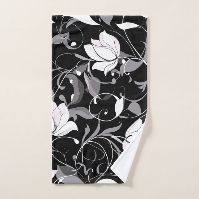 Elegante Bañera floral Noir (Toalla de mano)