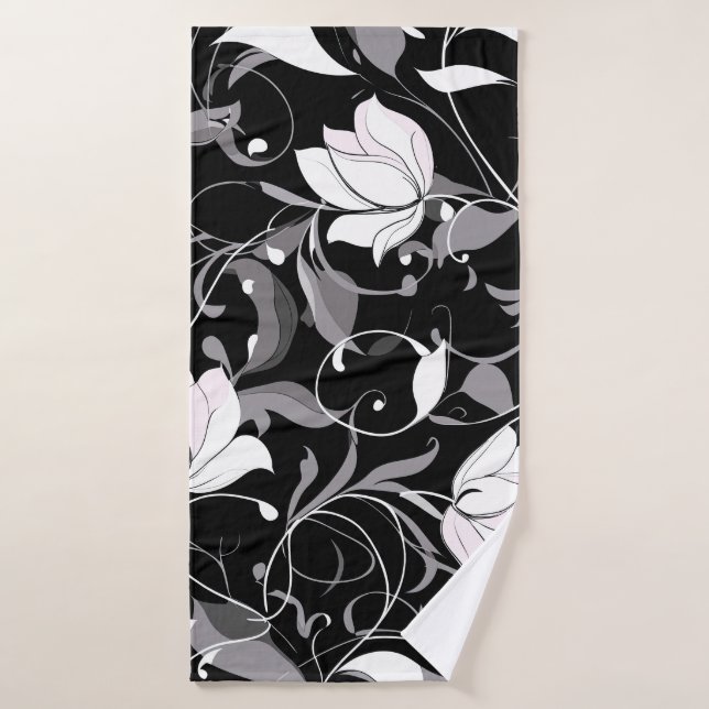 Elegante Bañera floral Noir (Toalla de baño)