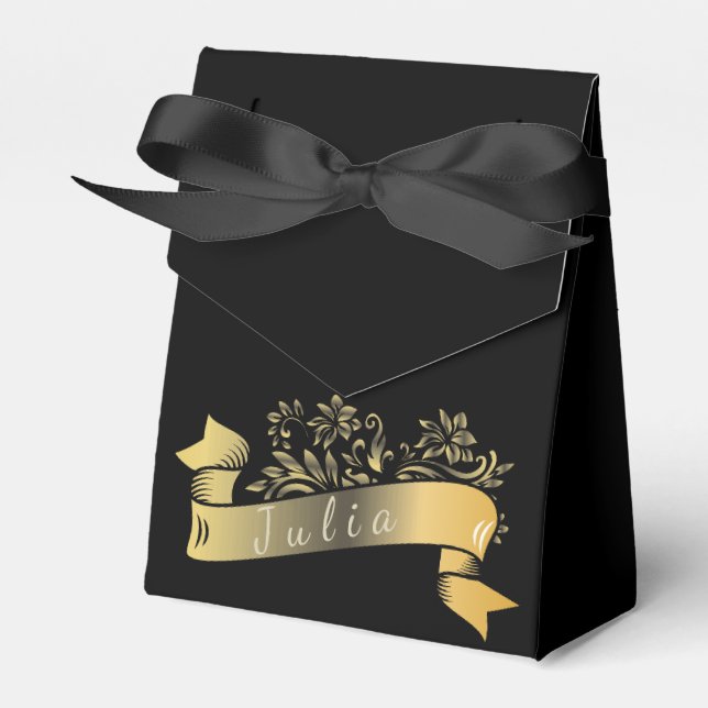 Elegante Banner de oro Cajas de Favor Negro (Front Side)