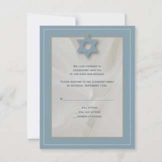 Elegante bar de tela carta de respuesta Mitzvah en