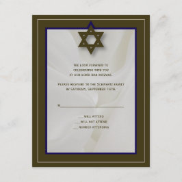 Elegante bar de tela carta de respuesta Mitzvah en