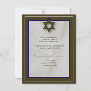 Elegante bar de tela carta de respuesta Mitzvah en