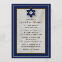 Elegante bar de tela Mitzvah Invitación en la mari