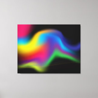 Elegante barrido arco iris sobre lienzo negro de 3
