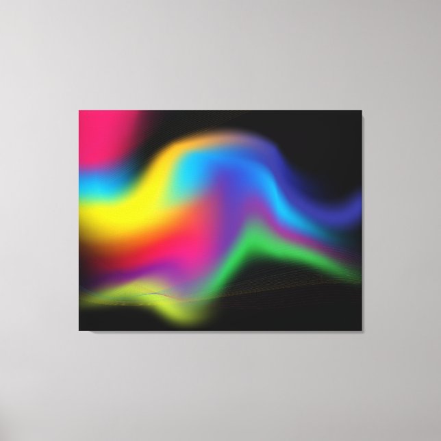 Elegante barrido arco iris sobre lienzo negro de 3 (Anverso)