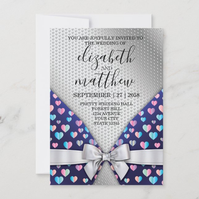 Elegante Barrido de Invitación Plata y Especkles d (Anverso)