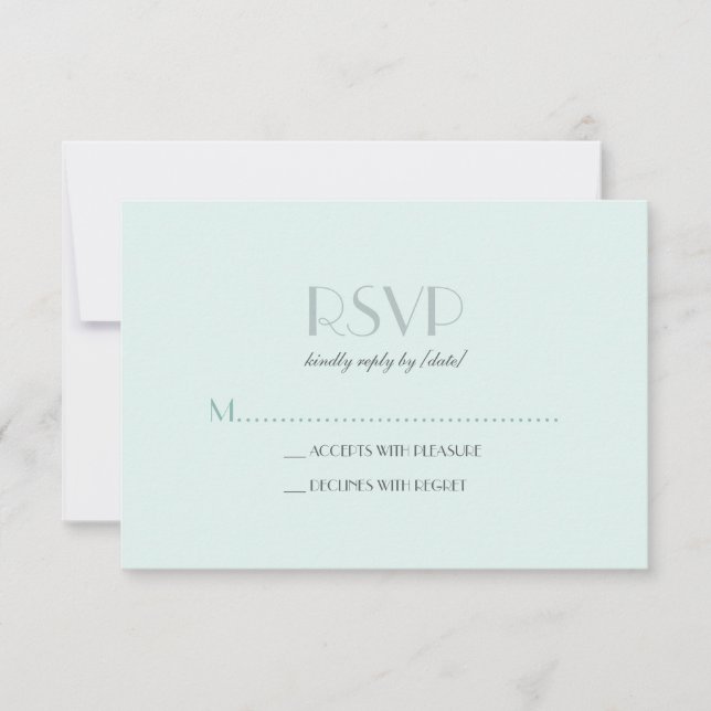 Elegante Basic Seam Foam Green RSVP (Anverso)