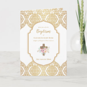 Elegante bautismo Christening Invitación y Program