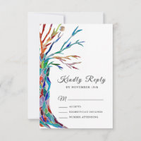 Elegante bautismo de árbol familiar RSVP