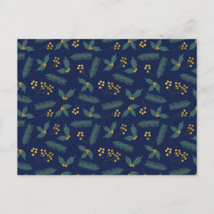 Elegante Bayas de Acebo Navidad Botánica Azul Dora