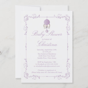 Elegante bebé Chica Baby Shower invitación