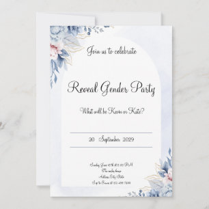 Elegante bebé floral revela invitación de género