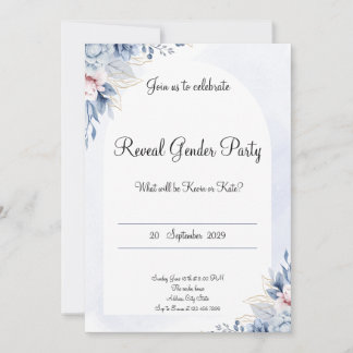 Elegante bebé floral revela invitación de género