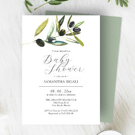 Elegante Bebé Invitaciones a la ducha acuarela Oli