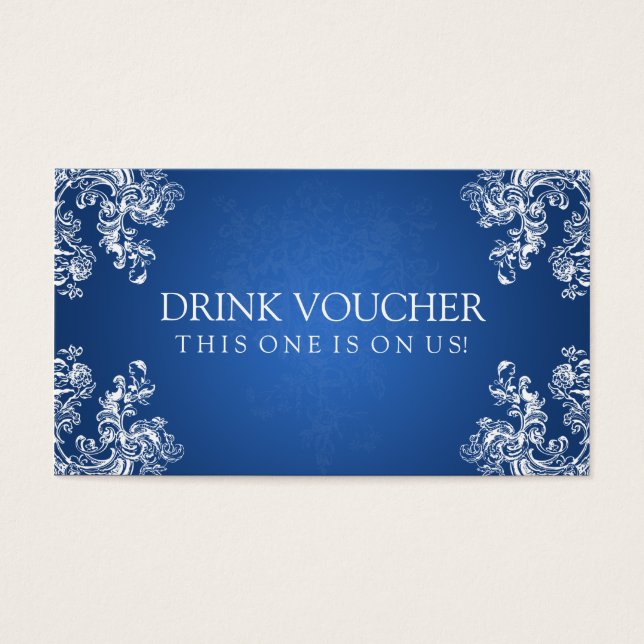 Elegante Beber Voucher Vintage Swirls 2 Sapphire (Frente)