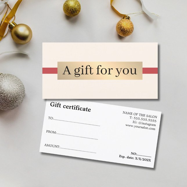 Elegante Beige Rojo Faux Golden Holiday Beauty (Subido por el creador)