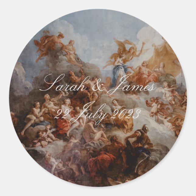 Elegante Bella Artes Vintage Wedding Pegatina (Anverso)