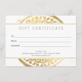 Elegante Belleza Mandala Logo Faux Gold Gift Card