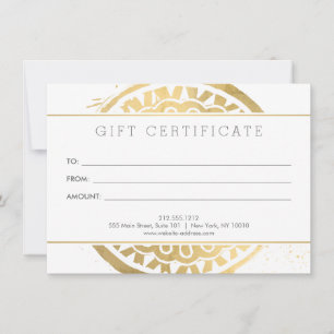 Elegante Belleza Mandala Logo Faux Gold Gift Card