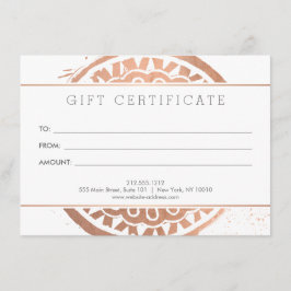 Elegante Belleza Mandala Logotipo Rosa Tarjeta de