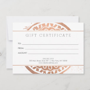 Elegante Belleza Mandala Logotipo Rosa Tarjeta de 