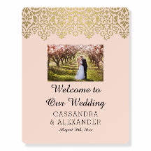 Elegante bienvenida estilo Art Nouveau Rubor Gold