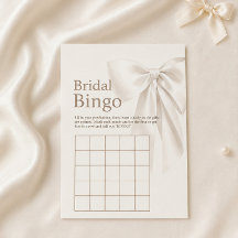Elegante Bingo de Despedida de Soltera con Lazo de