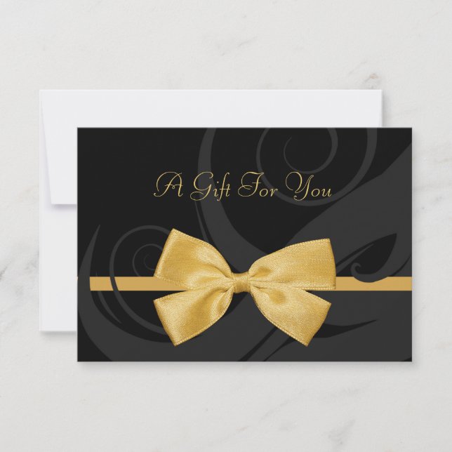 Elegante Black Curls Faux Gold Bow Certificado de  (Anverso)