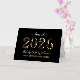 Elegante Black Gold Graduation 2025 Gracias