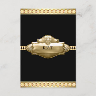Elegante Black Gold RSVP