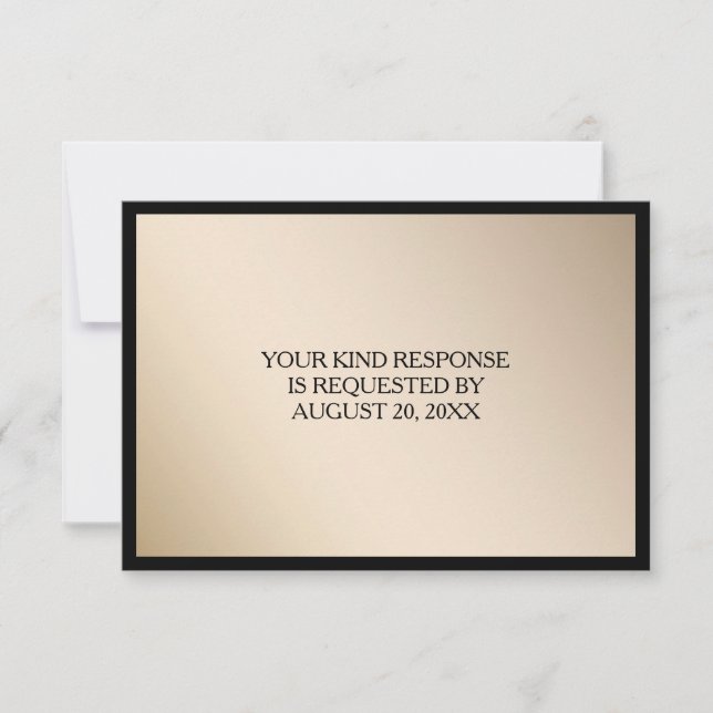 Elegante Black Gold Wedding RSVP (Anverso)