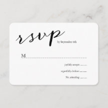 Elegante Black Stripes Wedding RSVP