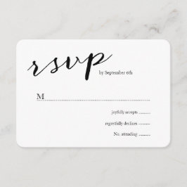 Elegante Black Stripes Wedding RSVP