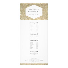 ELEGANTE BLANCO EN Tarjeta para rack PURPURINA ORO