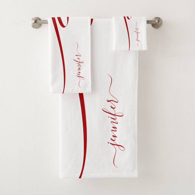 Elegante blanco rayado rojo moderno (In situ)